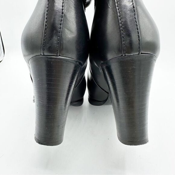 J.CREW Ankle Boots Platform Sz. 9 Black Leather Belted Made in ITALY Women's 10 - Picture 6 of 12